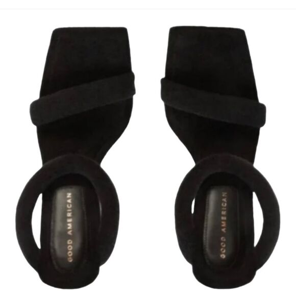 Good American Black Terry Slip On Heeled Sandals Sz 10.5 NEW IN BOX - Picture 14 of 16
